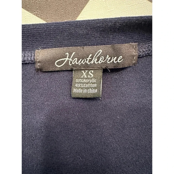 Hawthorne Snap Cardigan Navy 3/4 sleeve XS - Picture 3 of 4